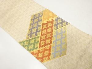 アンティーク　檜垣に花模様織り出し袋帯（材料）